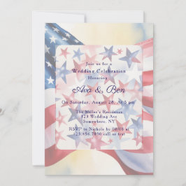 Watercolor Fourth Of July Wedding Kaart