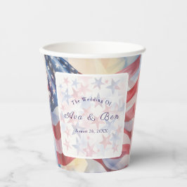 Watercolor Fourth Of July Wedding Papieren Bekers