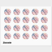 Watercolor Fourth Of July Wedding Ronde Sticker (Vel)