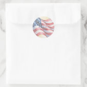 Watercolor Fourth Of July Wedding Ronde Sticker (Tas)