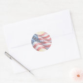 Watercolor Fourth Of July Wedding Ronde Sticker (Envelop)