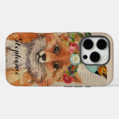 Watercolor Foxy Bloemige Vrienden Gepersonaliseerd Case-Mate iPhone Case (Achterkant (horizontaal))