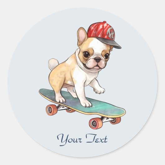 Watercolor Franse Bulldog Sticker (Voorkant)