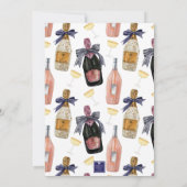 Watercolor Franse Champagne Feest Kaart (Achterkant)