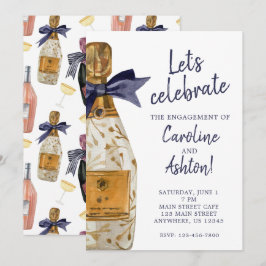 Watercolor Franse Champagne Feest Kaart