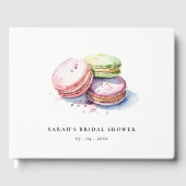 Watercolor Franse Macarons Bakkerij Bruidsdouche Gastenboek (Voorkant)