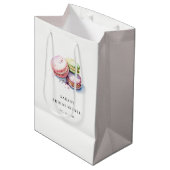 Watercolor Franse Macarons Bakkerij Bruidsdouche Medium Cadeauzakje (Voorkant Gekanteld)