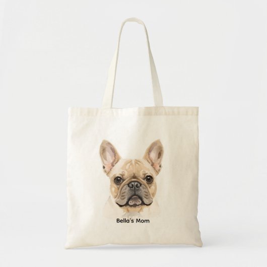 Watercolor French Bulldog Tote Bag Neutral Dog (Voorkant)