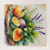 Watercolor Fresh Herbs Citrus Arrangement Legpuzzel (Horizontaal)