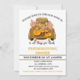 Watercolor Friendsgiving diner uitnodiging