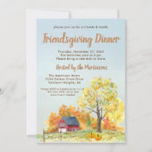 Watercolor Friendsgiving Thanksgiving Dinner Kaart (Voorkant)