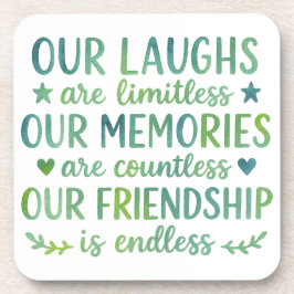 Watercolor Friendship Quote Bier Onderzetter