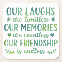 Watercolor Friendship Quote Kartonnen Onderzetters
