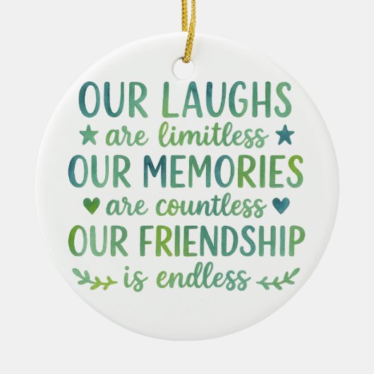 Watercolor Friendship Quote Keramisch Ornament (Voorkant)