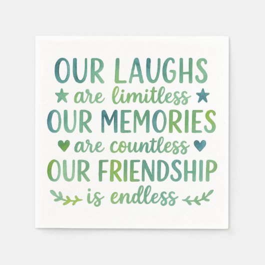 Watercolor Friendship Quote Servet (Voorkant)