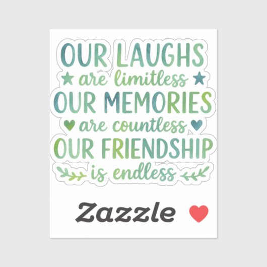 Watercolor Friendship Quote Sticker (Vel)