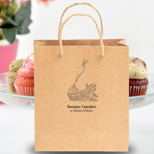 Watercolor Frosting Cupcake Bakkerij, Catering Rubberstempel