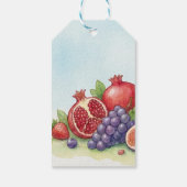 Watercolor Fruit Abundance, Tu Bishvat Background Cadeaulabel (Achterkant)