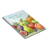 Watercolor Fruit Abundance, Tu Bishvat Background Notitieboek (Rechterzijde)