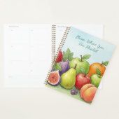 Watercolor Fruit Abundance, Tu Bishvat Background Planner (Display)