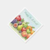 Watercolor Fruit Abundance, Tu Bishvat Background Servet (Hoek)