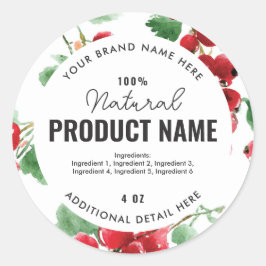 Watercolor fruit Product Ronde Label