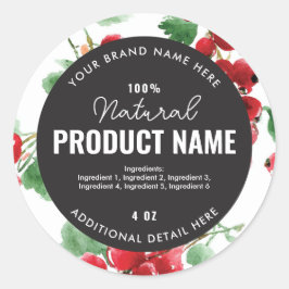 Watercolor fruit Product Ronde Label