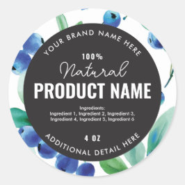 Watercolor fruit Product Ronde Label
