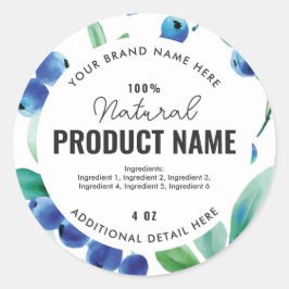 Watercolor fruit Product Ronde Label