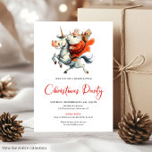 Watercolor Funny Santa Festive Christmas Invites Kaart