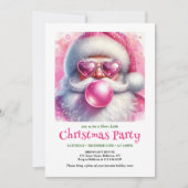 Watercolor Funny Santa Sunglasses Christmas Invite Kaart (Voorkant)