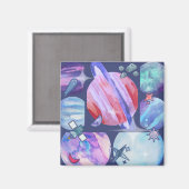 Watercolor Galaxy Patchwork Magneet (Voorkant / Achterkant)