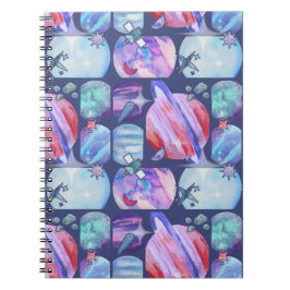 Watercolor Galaxy Patchwork Notitieboek