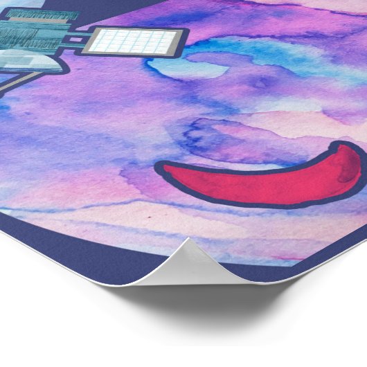 Watercolor Galaxy Patchwork Poster (Hoek)