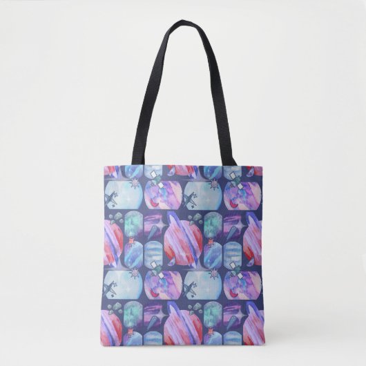 Watercolor Galaxy Patchwork Tote Bag (Voorkant)