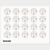 Watercolor gans 1e verjaardag ronde sticker (Vel)