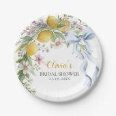 Watercolor Garden Lemon Citrus Bridal Shower  Papieren Bordje (Voorkant)