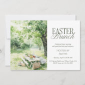 Watercolor Garden Picnic Easter Brunch Elegant Kaart (Voorkant)