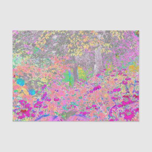 Watercolor Garden Sunrise with Purple Flowers Tissuepapier (Voorkant)