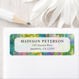 Watercolor Garden Themed Wedding Return Address Etiket