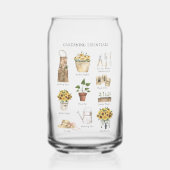 Watercolor Gardening Tools Sunflower Garden Blikvorm Glas (Voorkant)