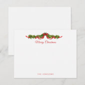 Watercolor garland Merry Christmas  Bedankkaart (Voorkant / Achterkant)