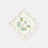 Watercolor Geboorte Monogram Crest Kerstmis Servet (Hoek)