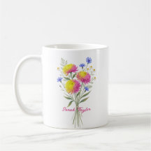 Watercolor Geboortebloem Chrysanthemum Op Maat