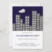 Watercolor Gebouwen Housewarming Party Kaart (Voorkant)