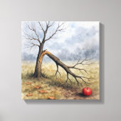 Watercolor Gebroken Appelboom  Canvas Afdruk (Voorkant)
