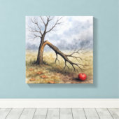 Watercolor Gebroken Appelboom  Canvas Afdruk (Insitu (Houten vloer))