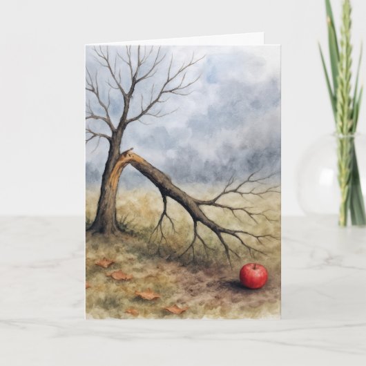 Watercolor Gebroken Appelboom Kaart (Voorkant)