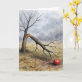 Watercolor Gebroken Appelboom Kaart (Gele Bloem)