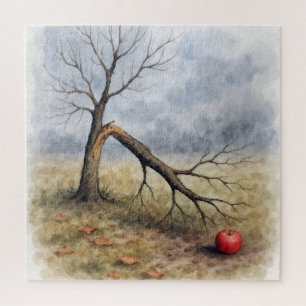 Watercolor Gebroken Appelboom Legpuzzel